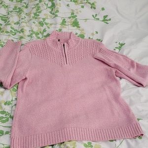 Women's pink mid zipper pull over